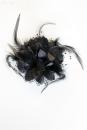 Gothic 3-in-1 Kopfschmuck / Brosche mit Blüte & Federn